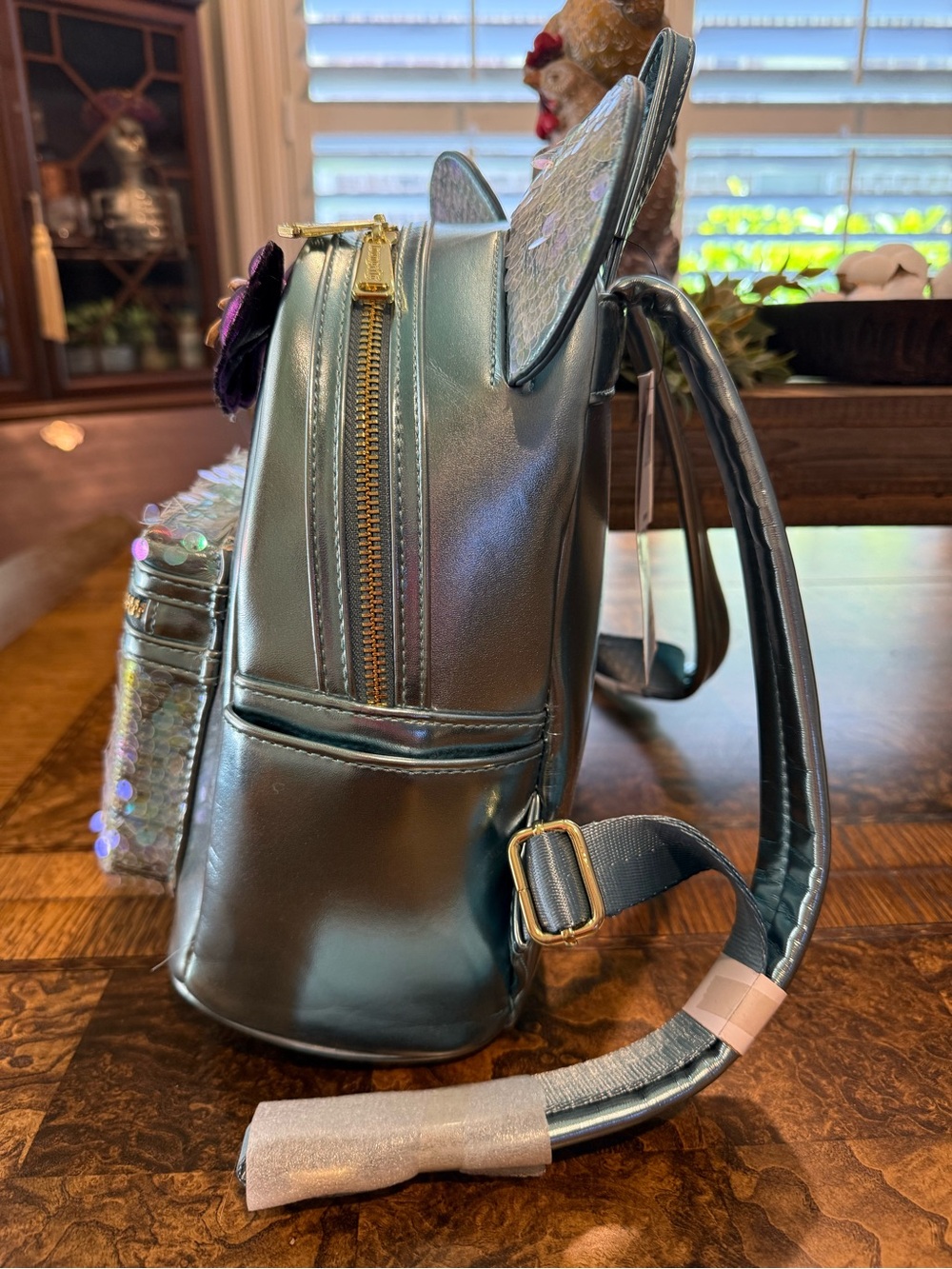 2022 Disney Cruise Line Little Mermaid w/Dinglehopper Mini Loungefly Backpack - Picture 4 of 5